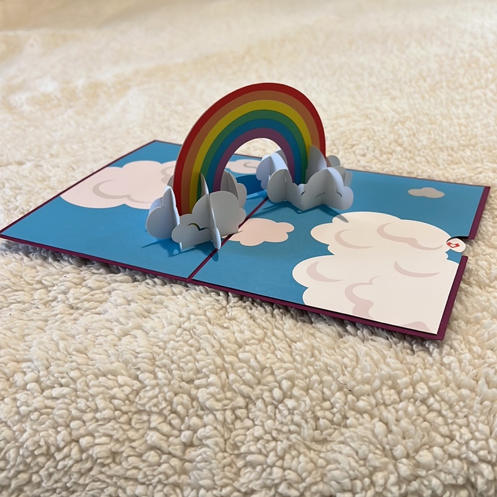 NEW Lovepop Card Rainbow Card Rainbow Pop Up Card 3-D Popup Card Blank Card - Picture 2 of 8